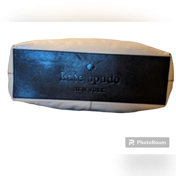 KATE SPADE/ VILLABELLA QUINN AVENUE BLACK BEIGE BOW SHOULDER BAG - Picture 6 of 13